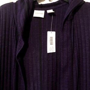 Chicos Zenergy NWT  Deep Purple Ribbed Cardigan